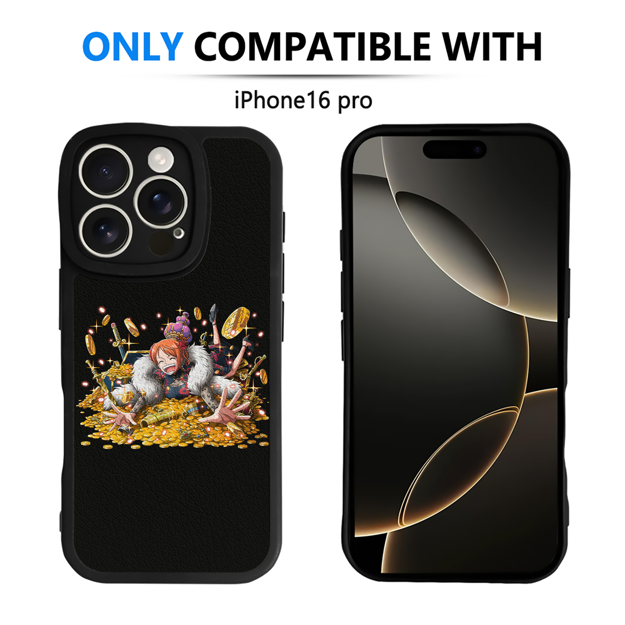 （画像用） ワンピース ナミ ONE PIECE Nami 【iPhone 16シリーズ対応】シリコンスマホケース（レザー調） 材質：シリコン